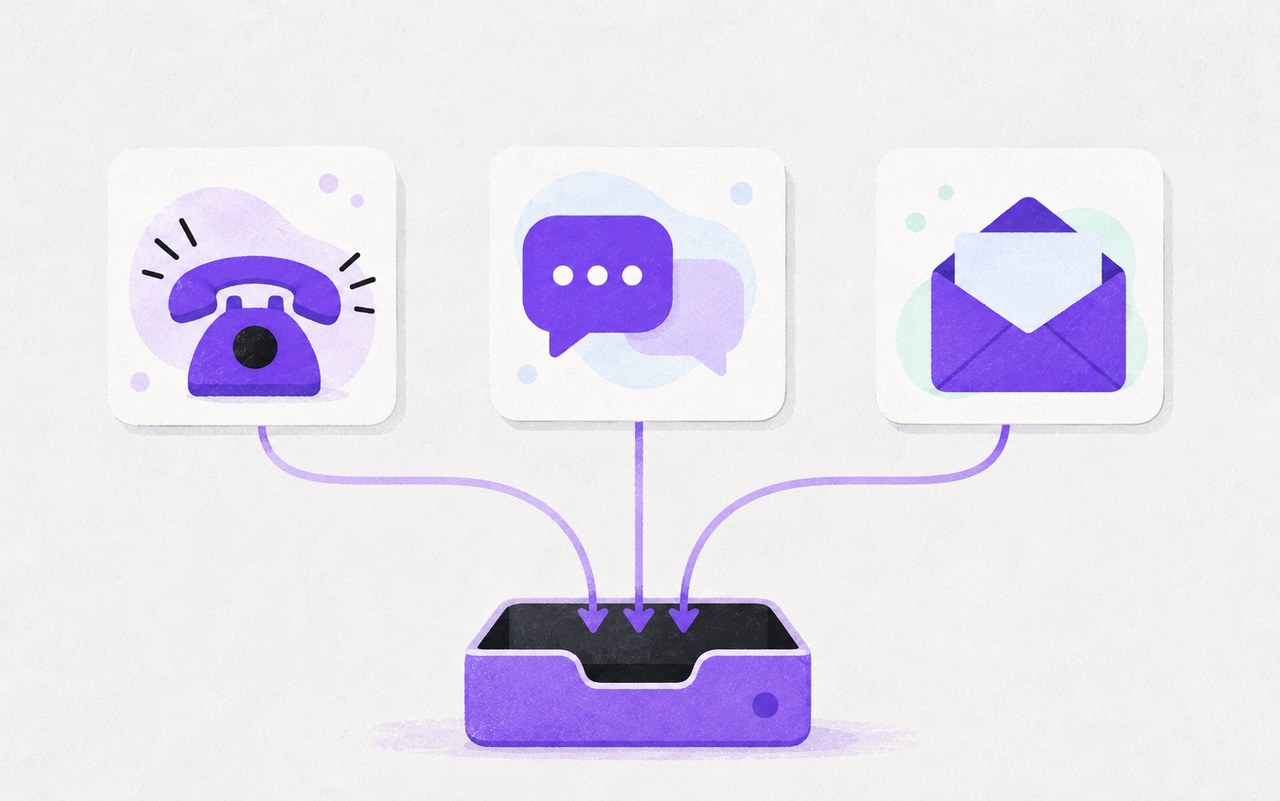 One inbox collecting phone calls, texts and emails